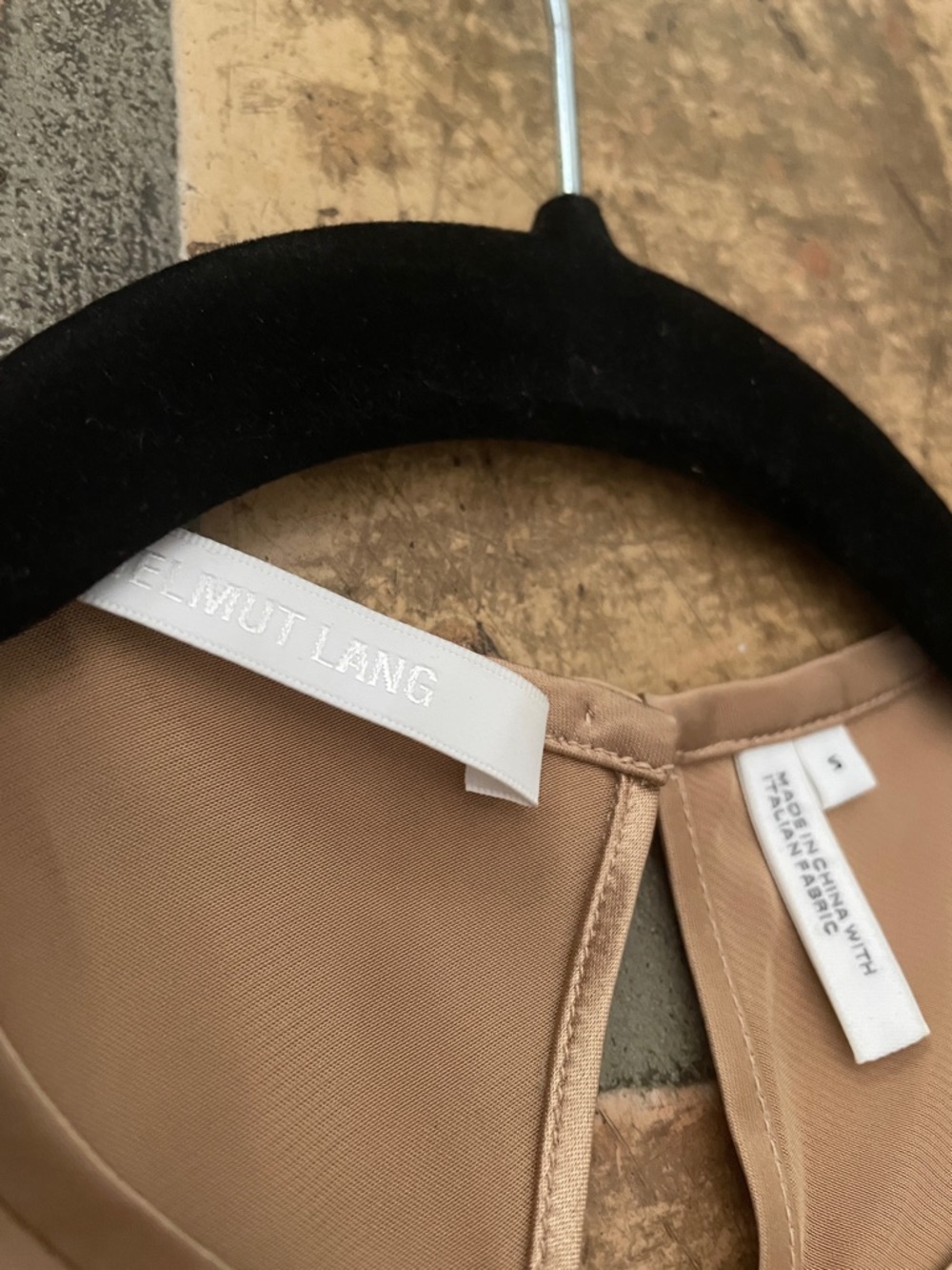 Price Drop 🔷 Helmut Lang Small Gold Bronze Satin Twist-Front Blouse - Picture 4 of 8
